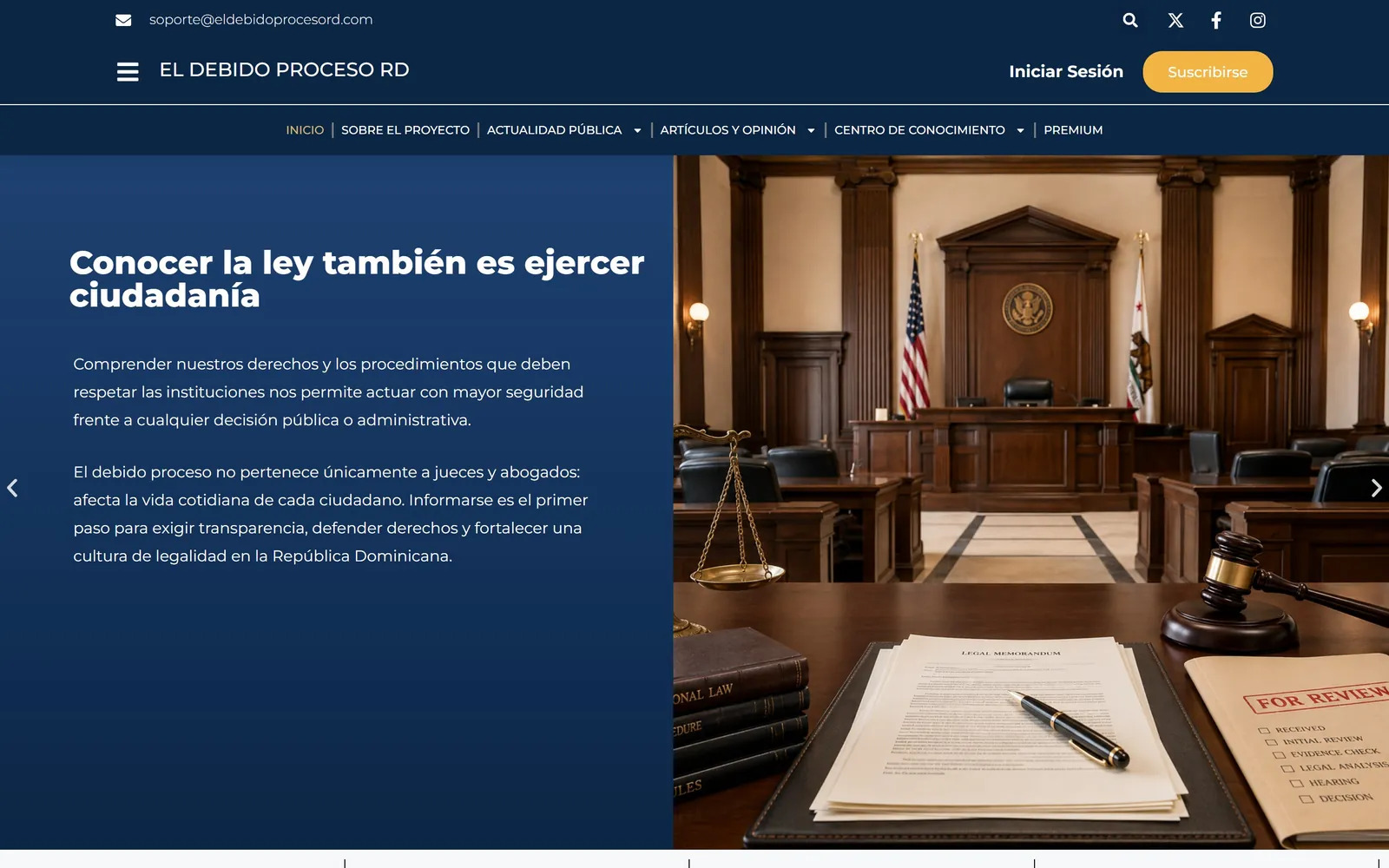 Plataforma con membresías de El Debido Proceso RD